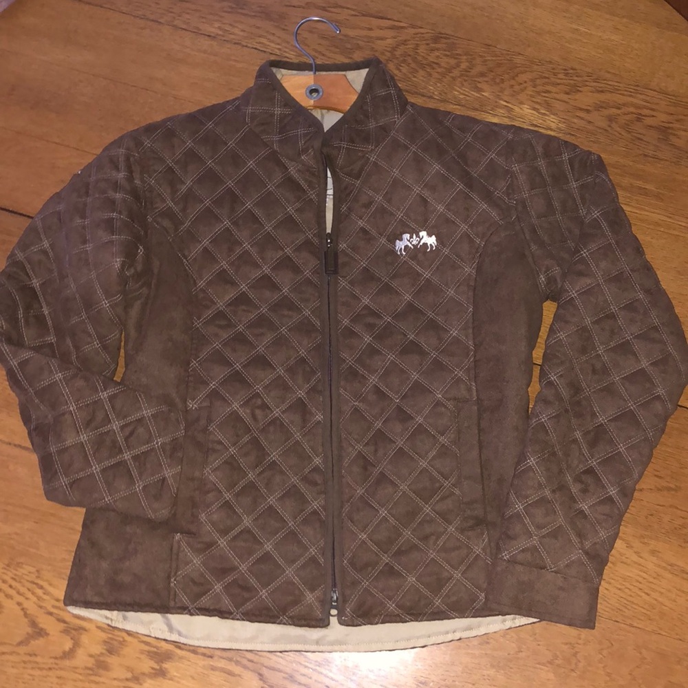 Equine Couture Brown quilted Natasha jacket. Sz L